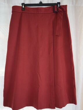 Ann Taylor Rust Wrap Midi Skirt